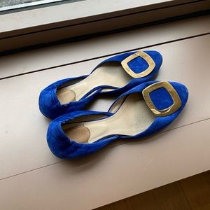 Roger Vivier Chips Ballerinas in blue suede